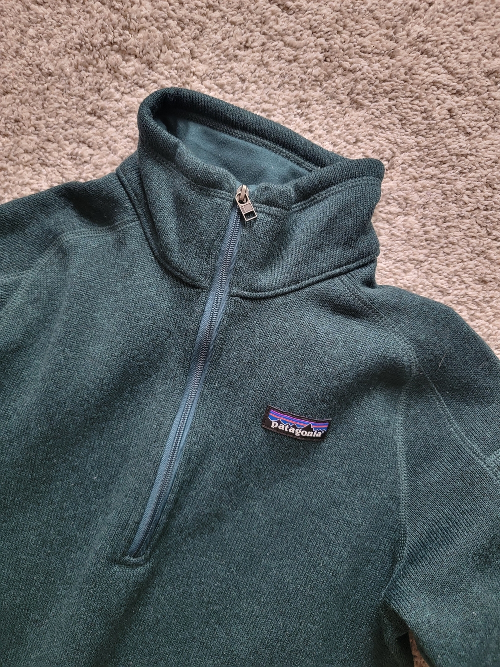 Patagonia Better Sweater Dark Green Quarter-Zip Pullover Womens Small